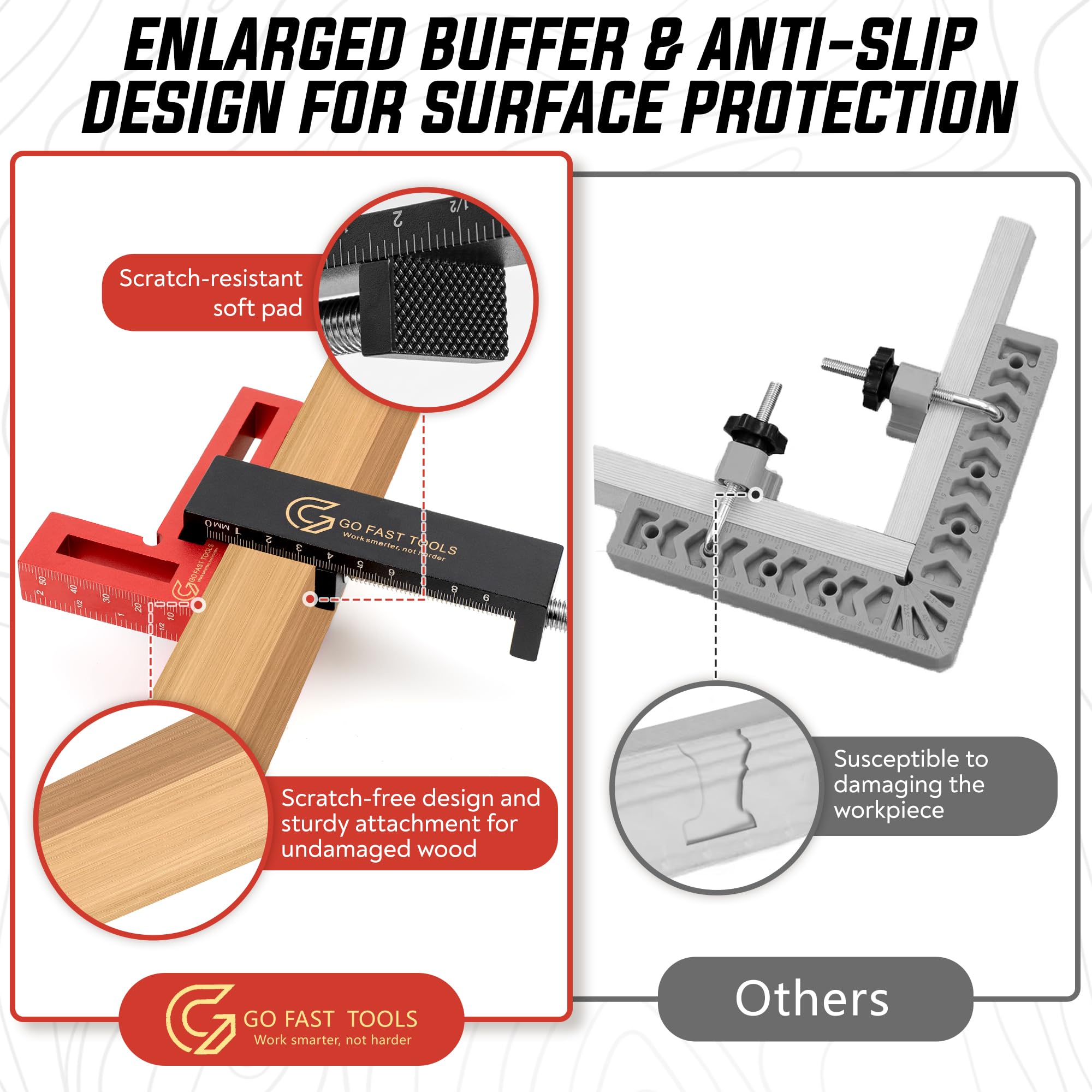 Go Fast Tools easy setup for fast, hands-free work when drilling or gluing.