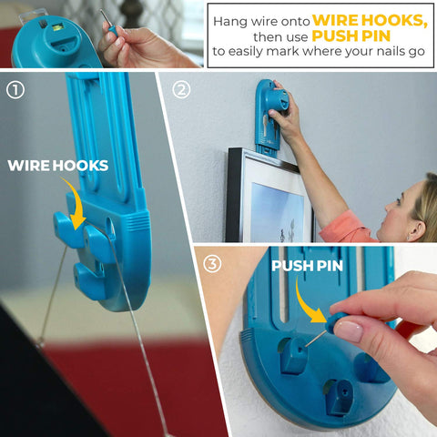 Go Hang It! Pro wire hangers secure cables for versatile artwork layouts.