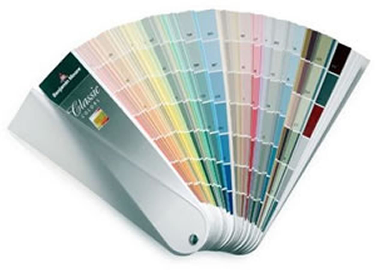 Go Outdoor Benjamin Moore Classic Colors fan deck front view for quick color sampling