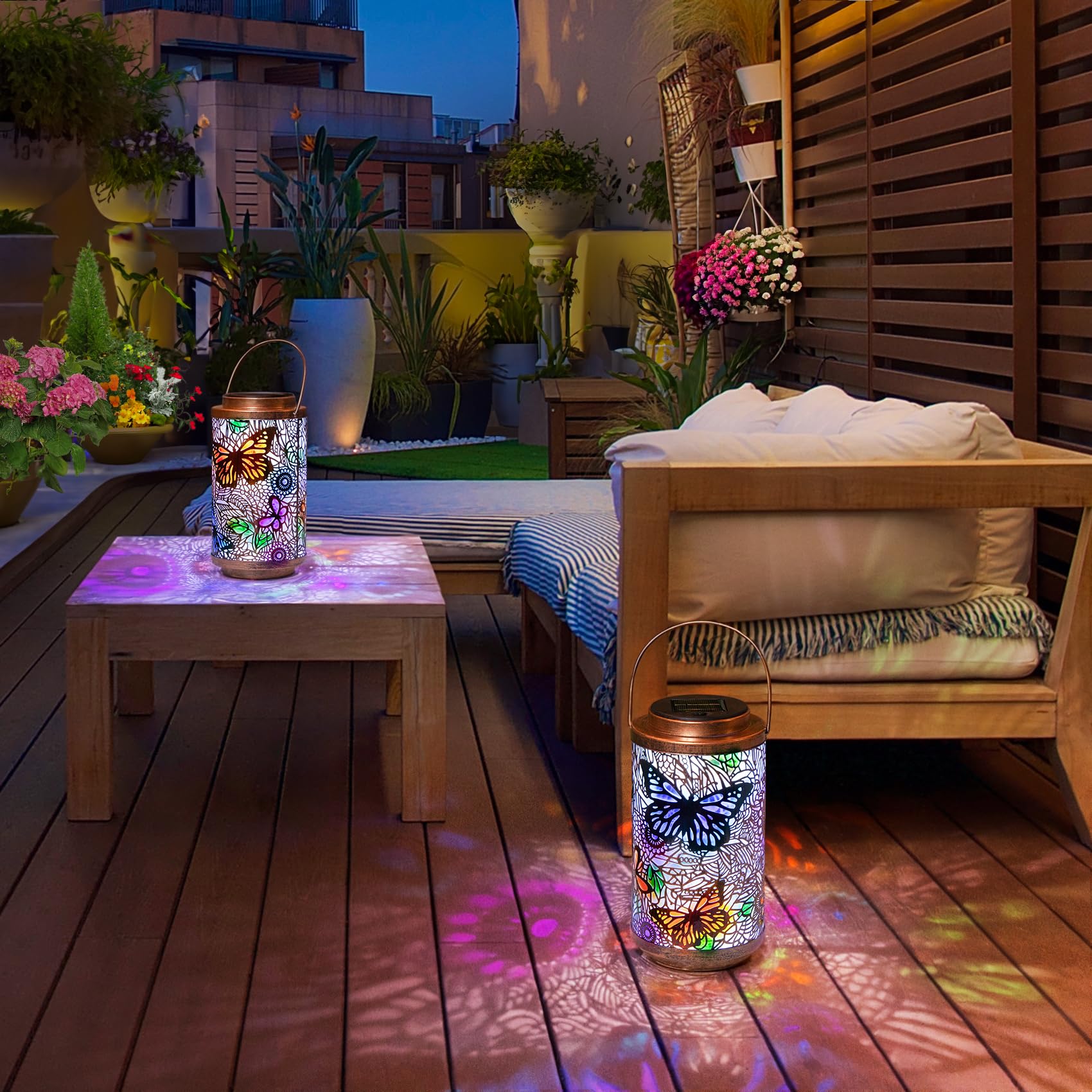 Go2garden butterfly lantern gift-pack image showcases a ready-to-gift garden accent
