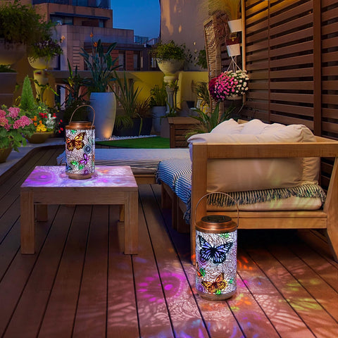 Go2garden butterfly lantern gift-pack image showcases a ready-to-gift garden accent