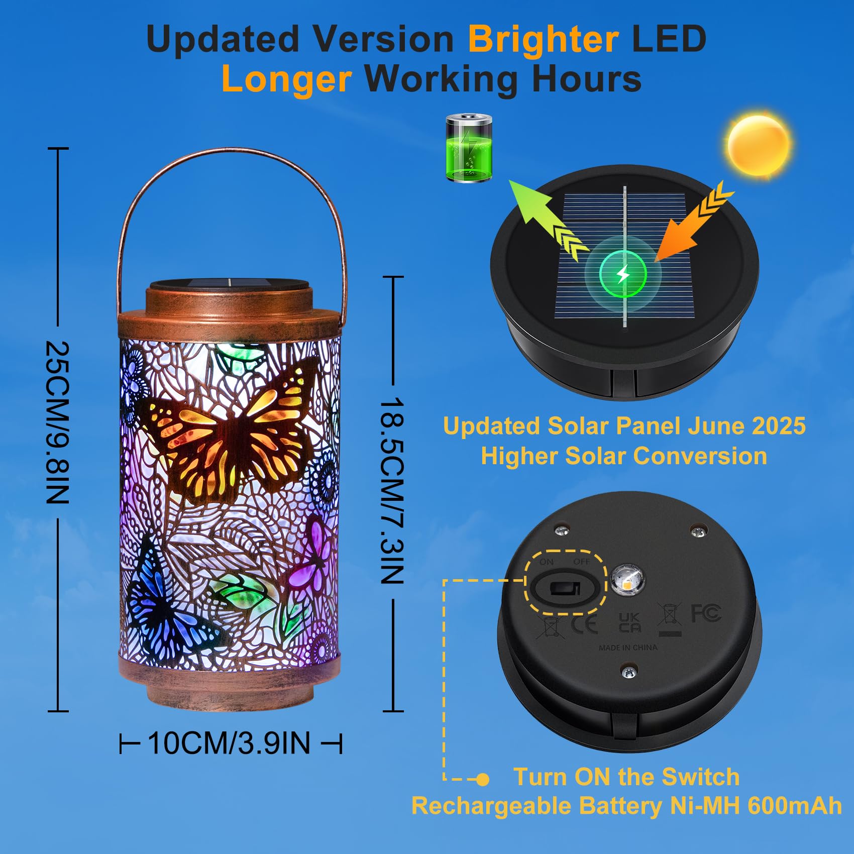 Go2garden butterfly lantern at sunset offers warm, decorative patio lighting