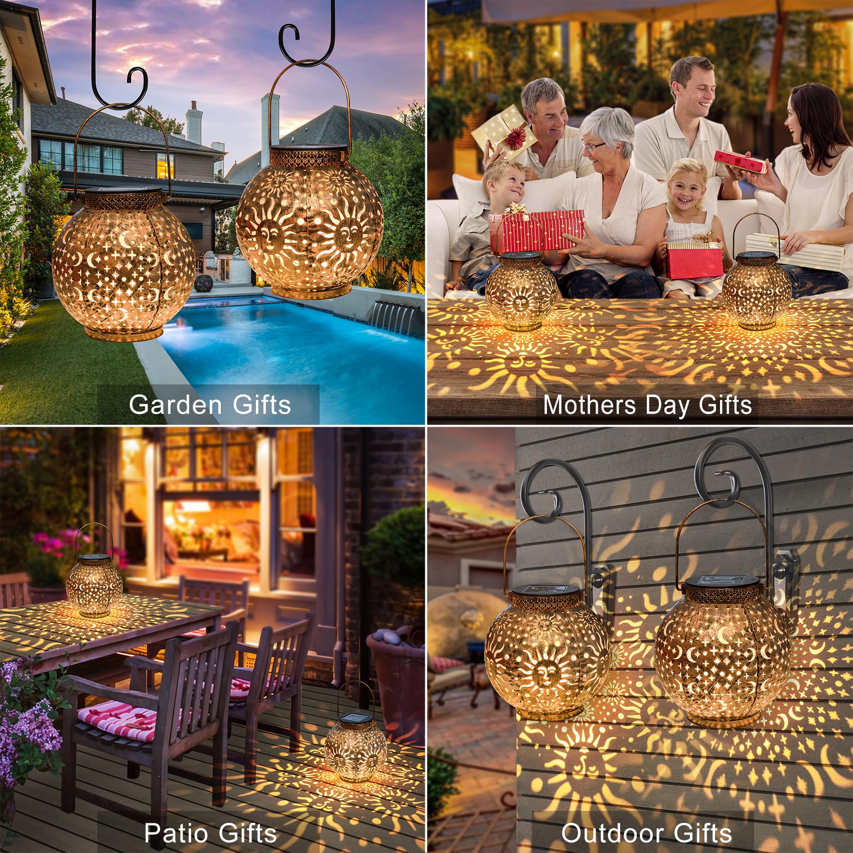 Go2garden IP65 waterproof lanterns withstand rain for year-round décor.