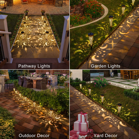 Go2garden Moon Star warm glow in garden for cozy outdoor gatherings.