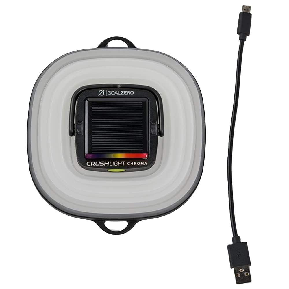 Goal Zero Crush Light Chroma lantern charging via USB for flexible power