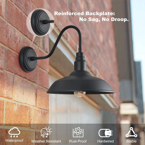 GOALPLUS black industrial porch light complements farmhouse and modern exteriors