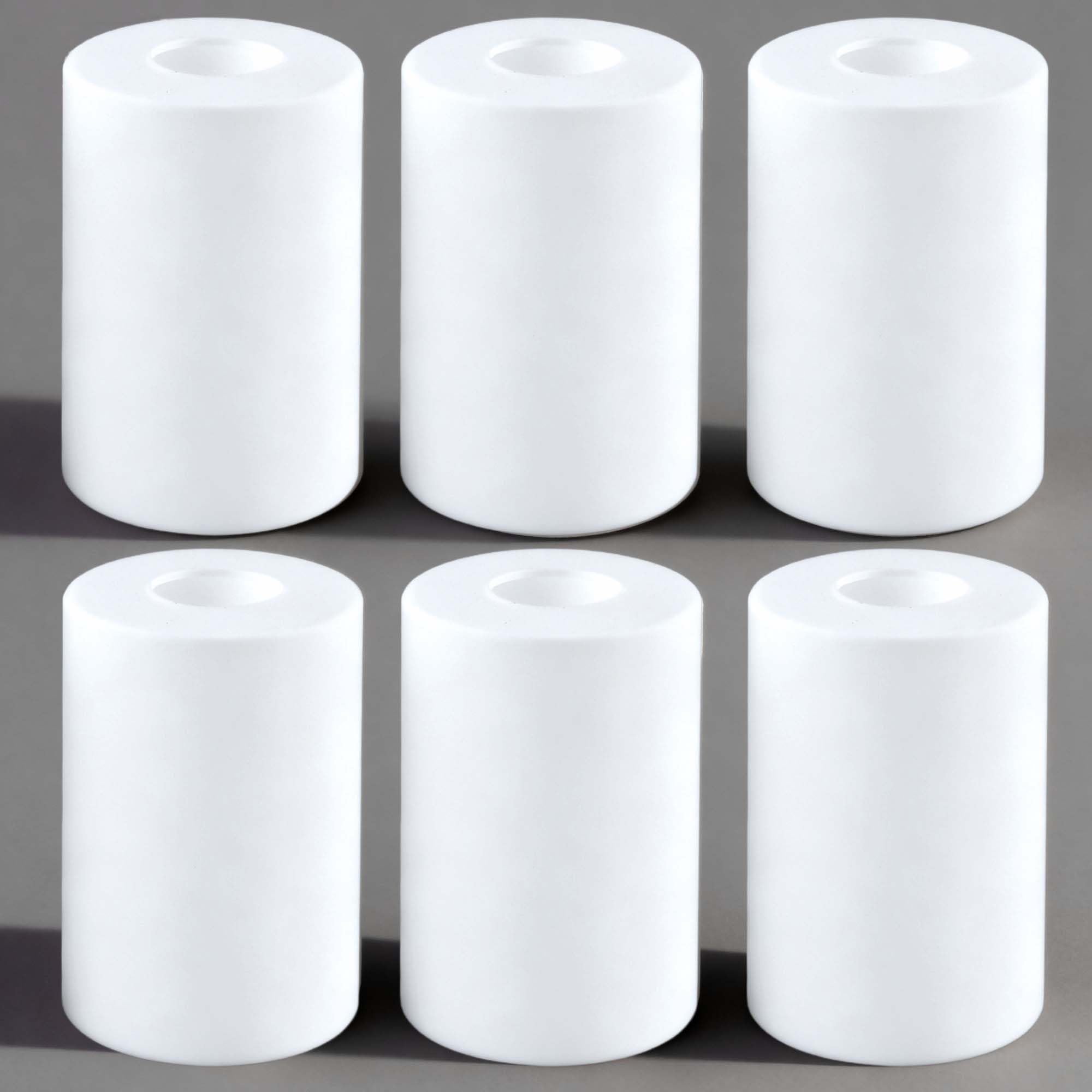 GO&SO white frosted cylindrical glass shade for table lamps creates a soft, inviting glow.