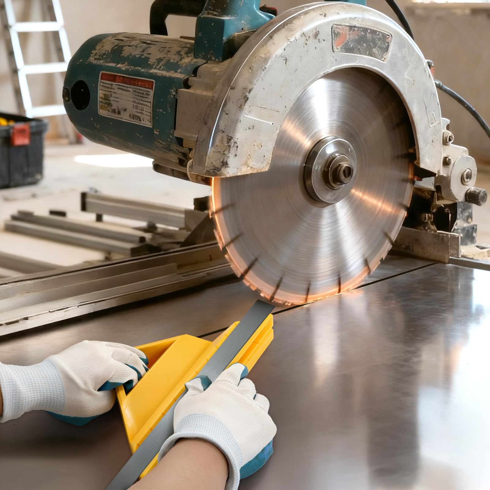 Goaste linear grooves support tile trim profiles for alignment