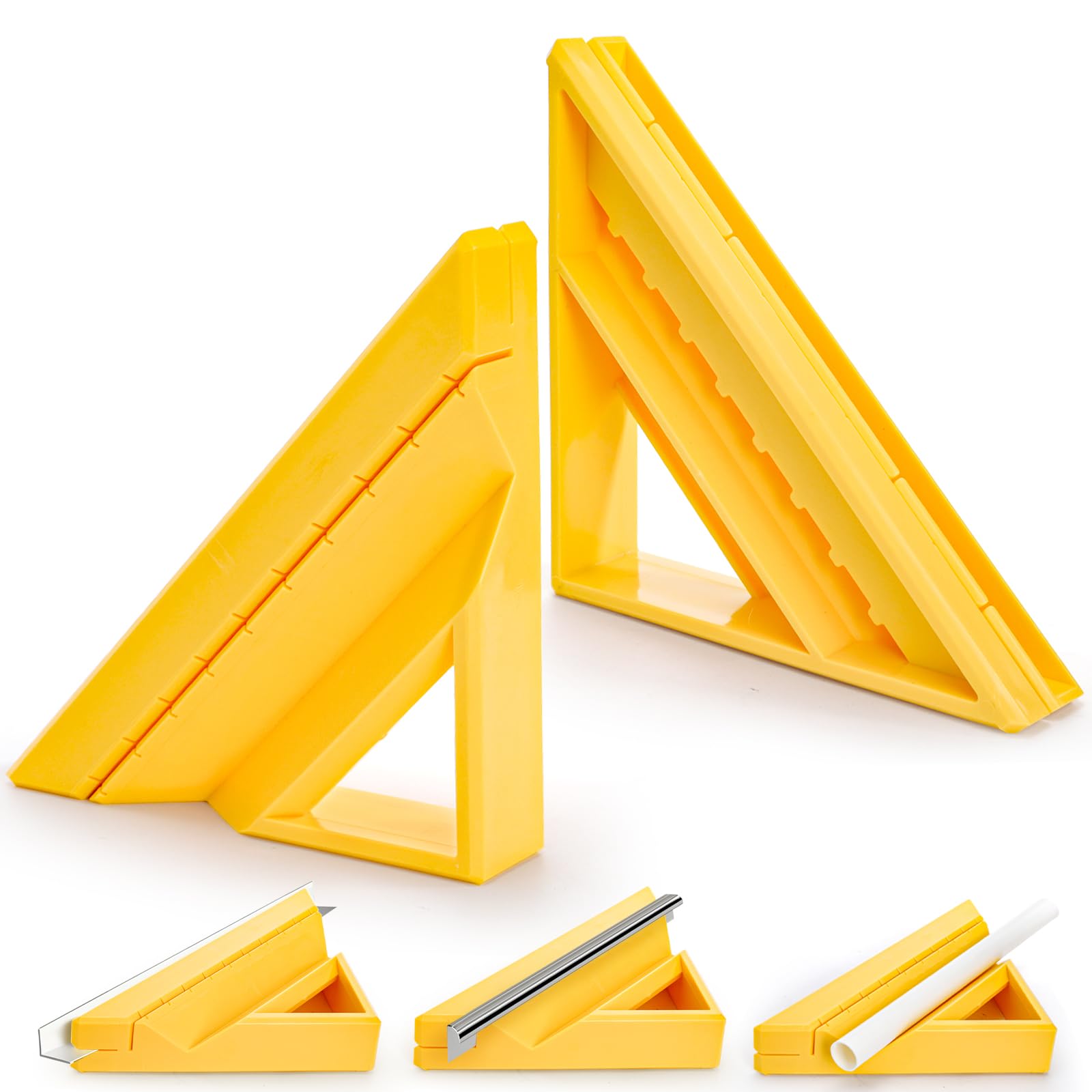Goaste tile-trim-tool orange angled-cut showing precise 45-degree miter