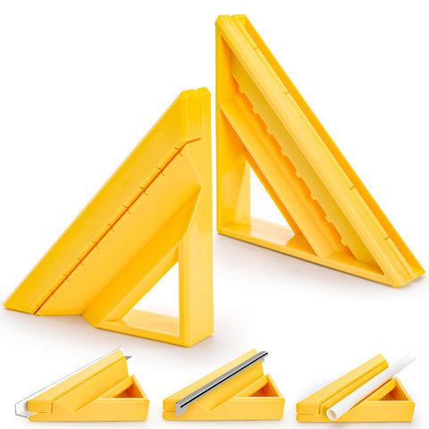 Goaste tile-trim-tool orange angled-cut showing precise 45-degree miter