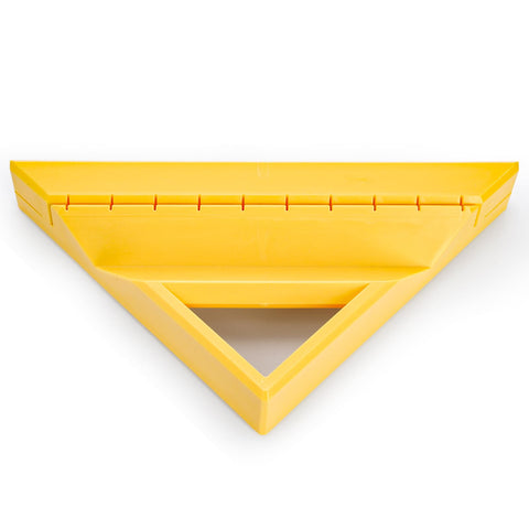 Goaste V-groove holds 1/4 rounds for clean 45-degree corners