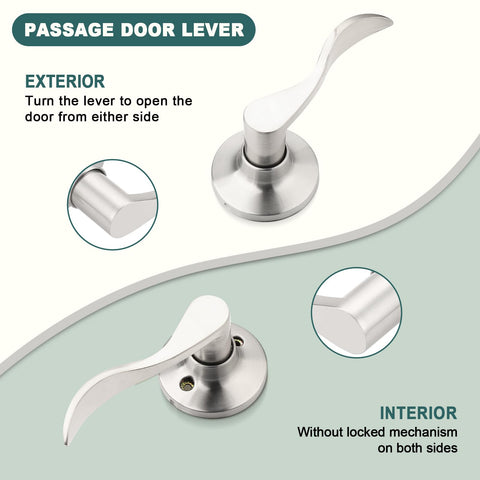 GOBEKOR brushed nickel interior door lever for durable style