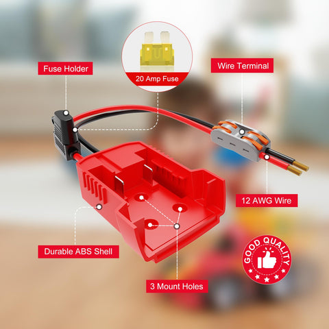 Gobrete 30A fuse with rubber cap protects power connections during operation.