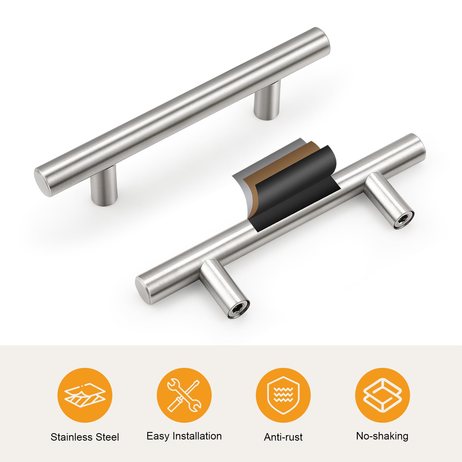 Gobrico 30-pack 3-inch drawer pulls for durable daily use.