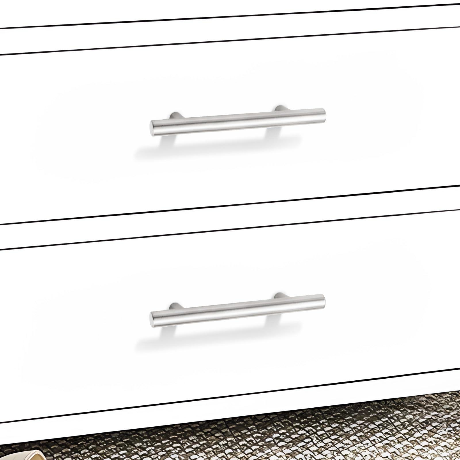 Gobrico 6in length brushed nickel pulls for kitchen, bath, or office cabinets