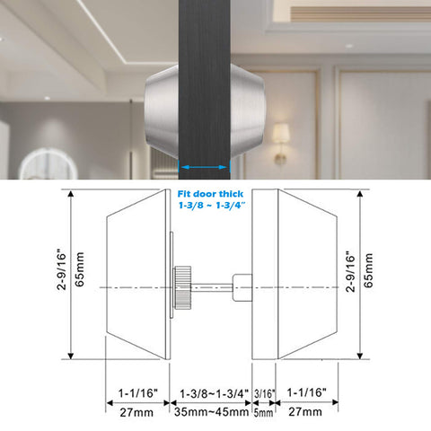 Gobrico adjustable latch accommodates 2-3/8" or 2-3/4" backsets for versatile installation.