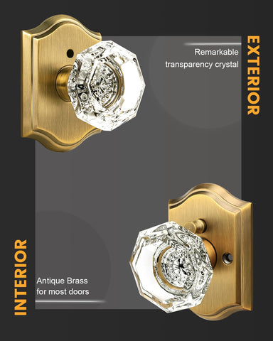 Gobrico antique brass finish detail adds warm, timeless style to doors