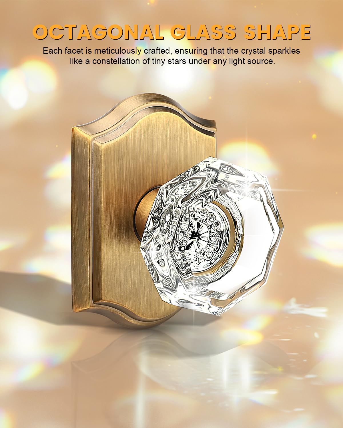 Gobrico crystal knob close-up showing clear facets and vintage charm.