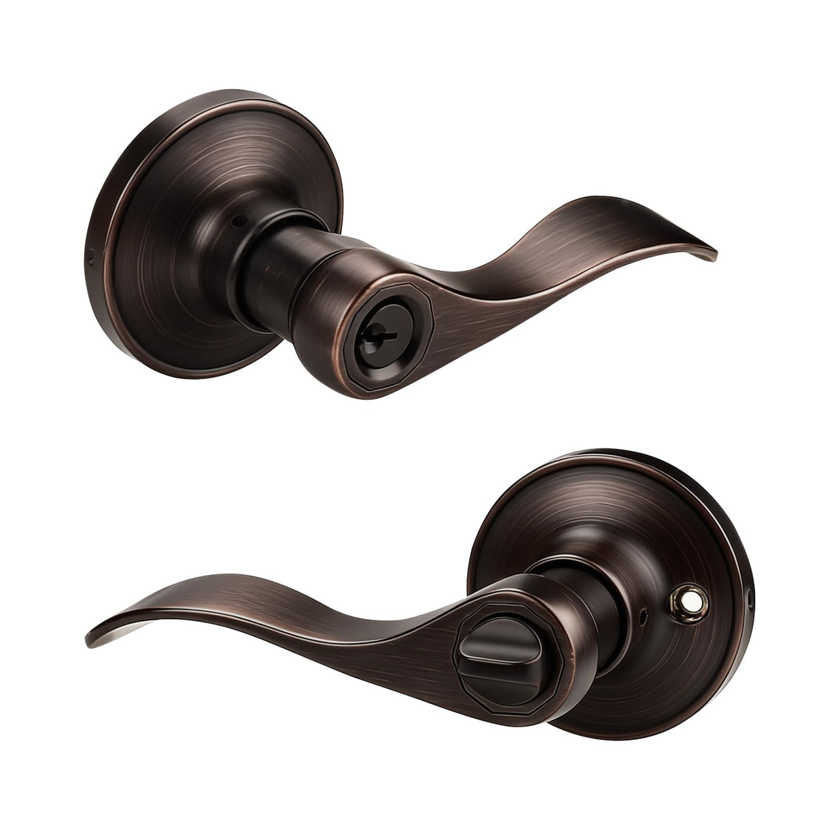 Gobrico Keyes Entry bronze lever with oil-rubbed finish for secure entry