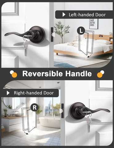 Gobrico oil-rubbed bronze finish on sturdy backset lock hardware