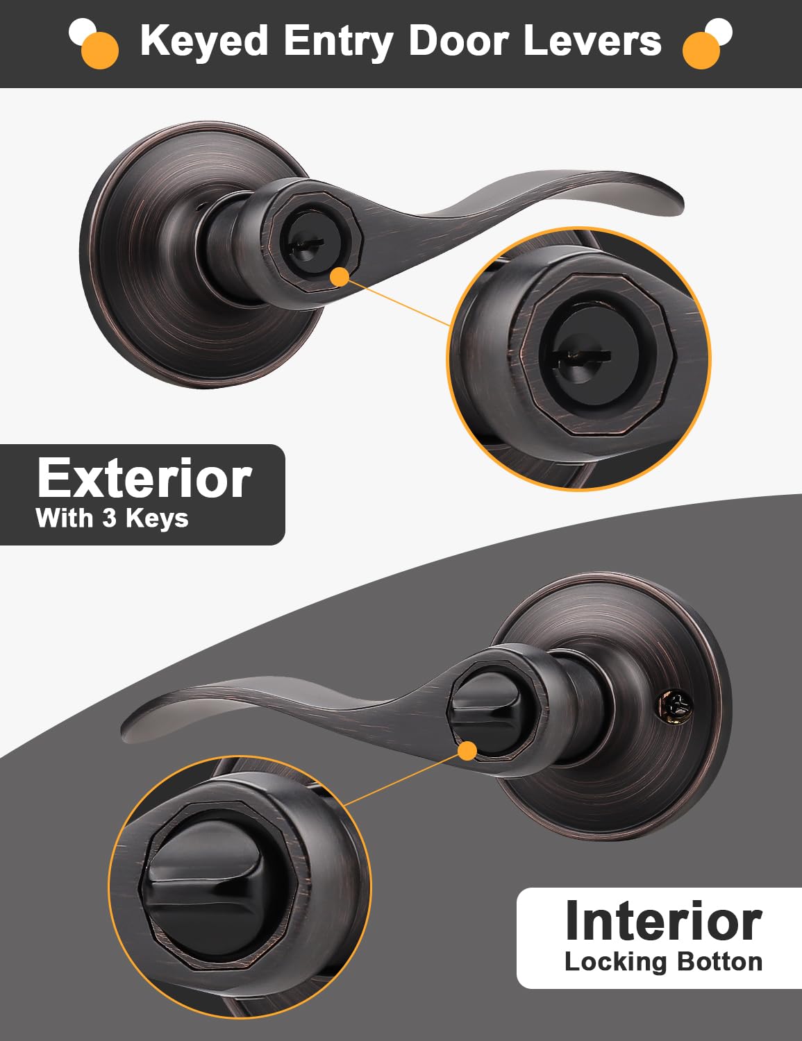 Gobrico reversible lever installation for both door orientations
