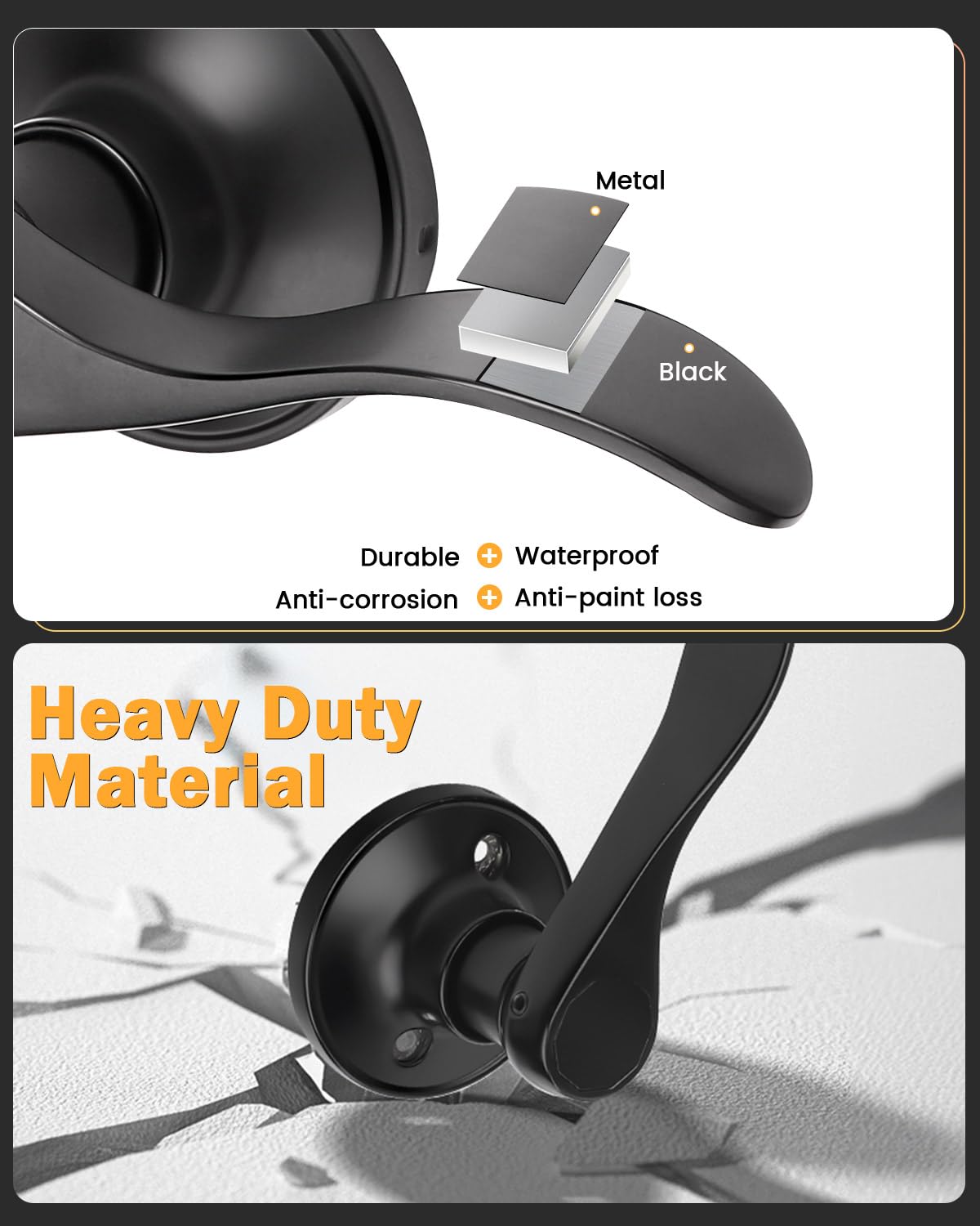 Gobrico wave-style door lever with ergonomic grip for a sleek hallway look.