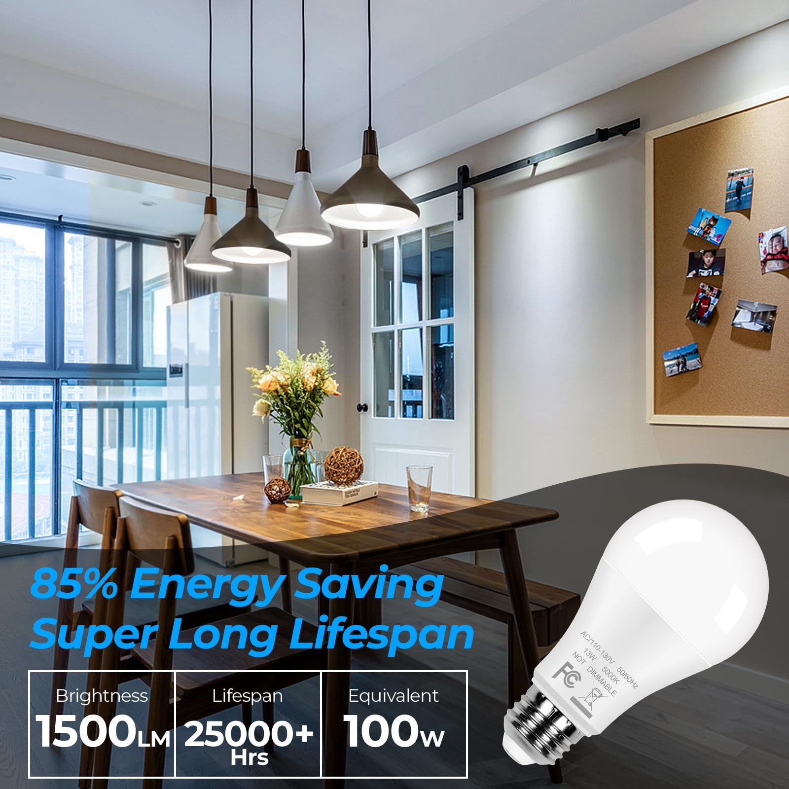 GoBright 12-pack in a living room lamp for clear, welcoming light