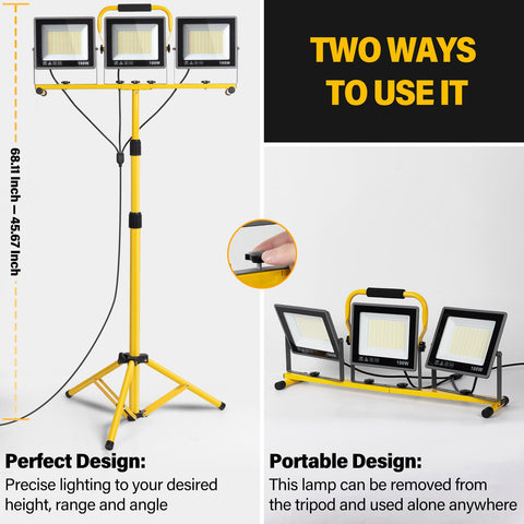 GoBright 16.5ft power cord reaches distant outlets for large sites.
