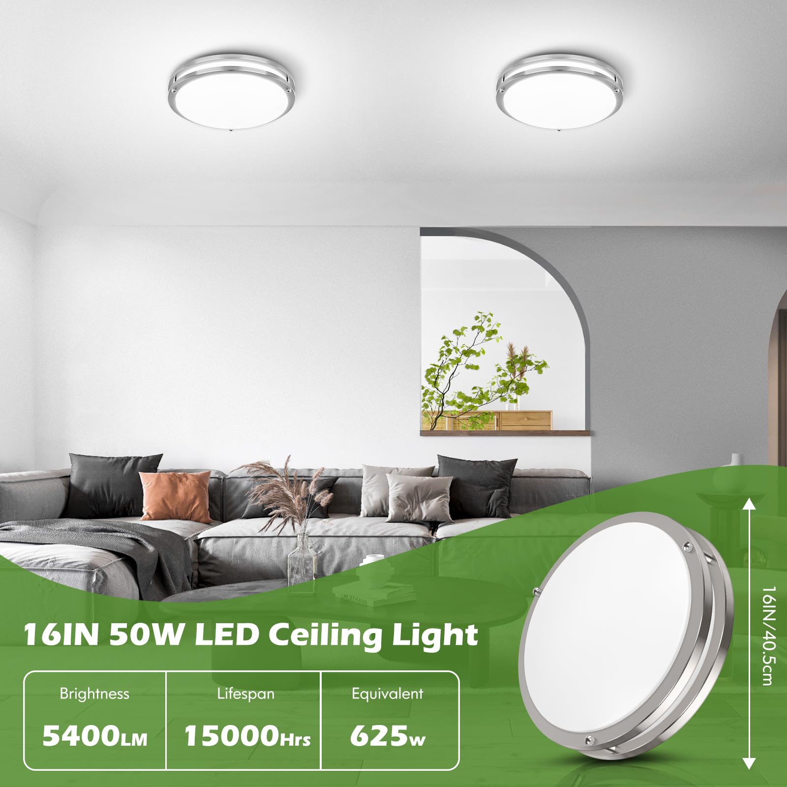 GoBright 5400lm output provides bright, even illumination for rooms.