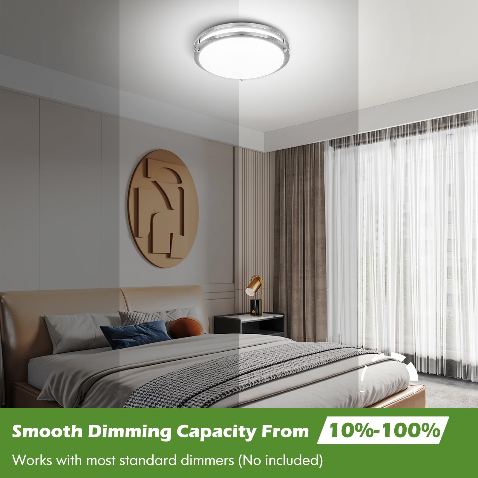 GoBright acrylic diffuser reduces glare for eye comfort.