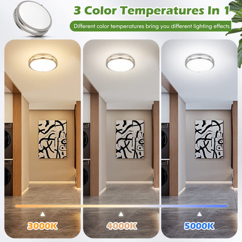 GoBright dimmable LED ceiling light with three color temps for any room.