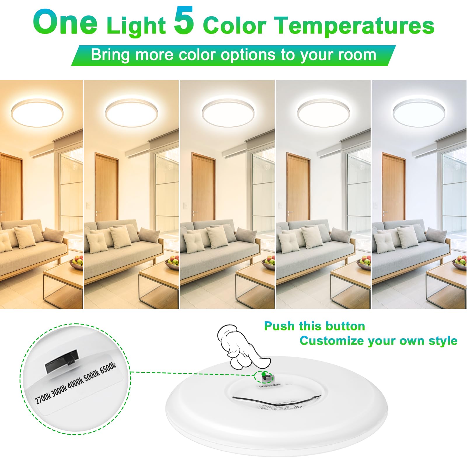 GoBright 5CCT color temperatures for versatile mood lighting
