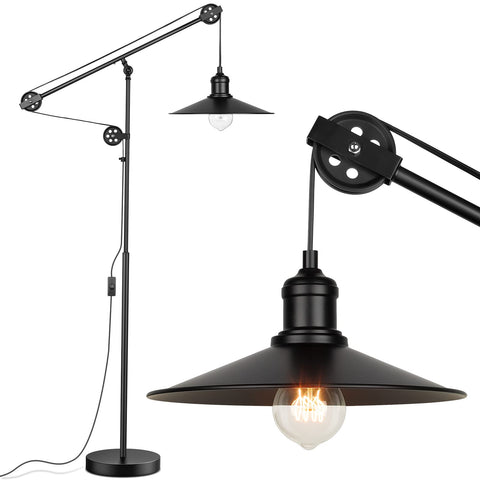 GoBright adjustable pulley floor lamp overview adds stylish ambient light