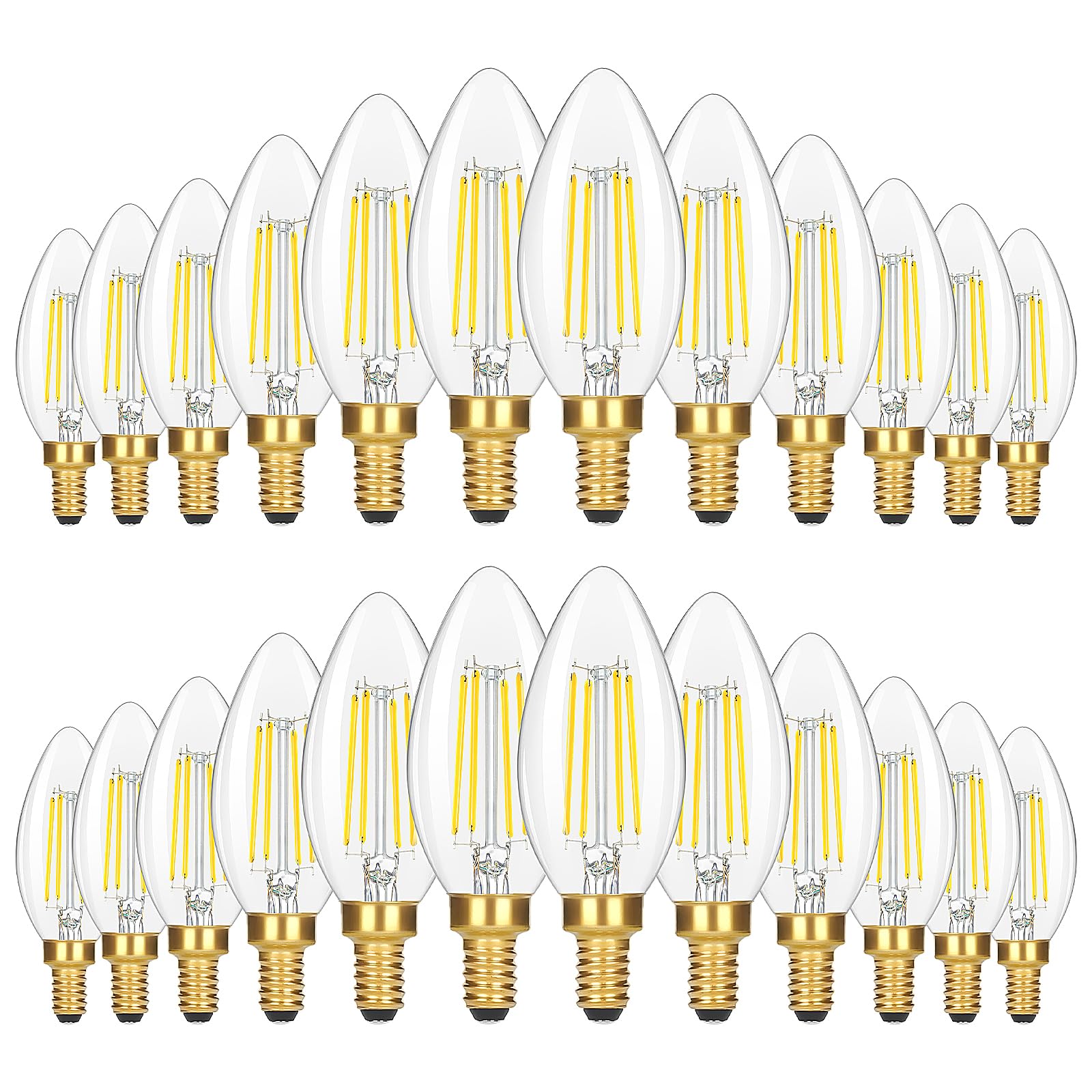 GoBright clear glass candelabra bulb for vintage fixtures with warm ambiance