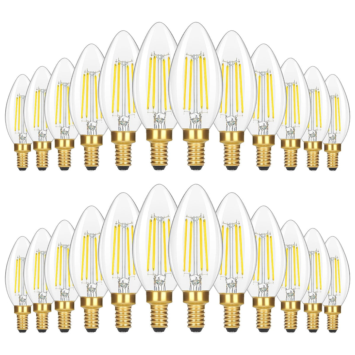 GoBright clear glass candelabra bulb for vintage fixtures with warm ambiance