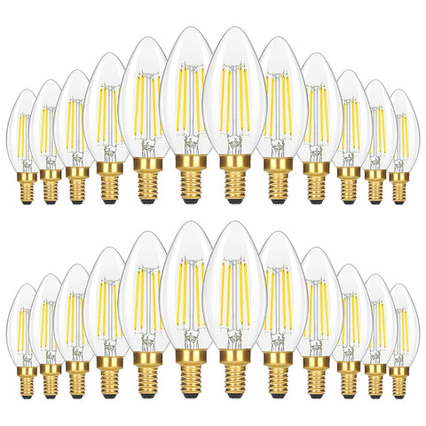 GoBright clear glass candelabra bulb for vintage fixtures with warm ambiance