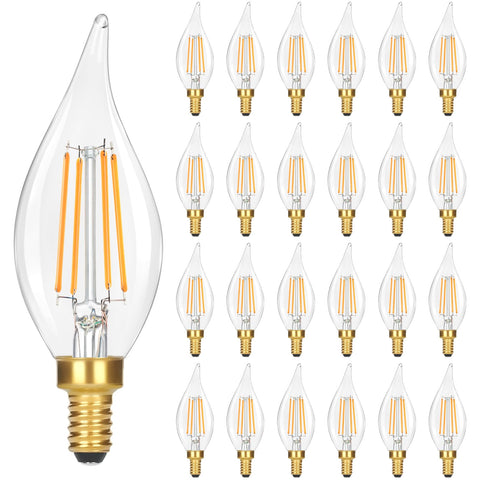 GoBright flame-tip LED candle bulb for elegant chandeliers with dimmable control