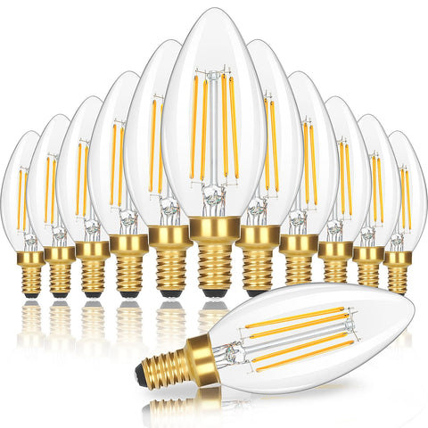 GoBright dimmable candle bulb with clear glass enhances vintage chandeliers.