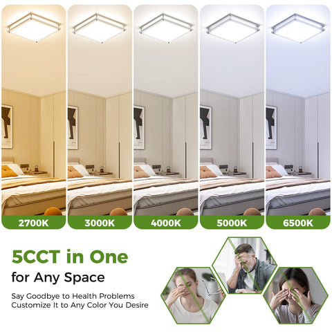 GoBright dimmable ceiling light offering 2700K-6500K color temperatures for any mood.