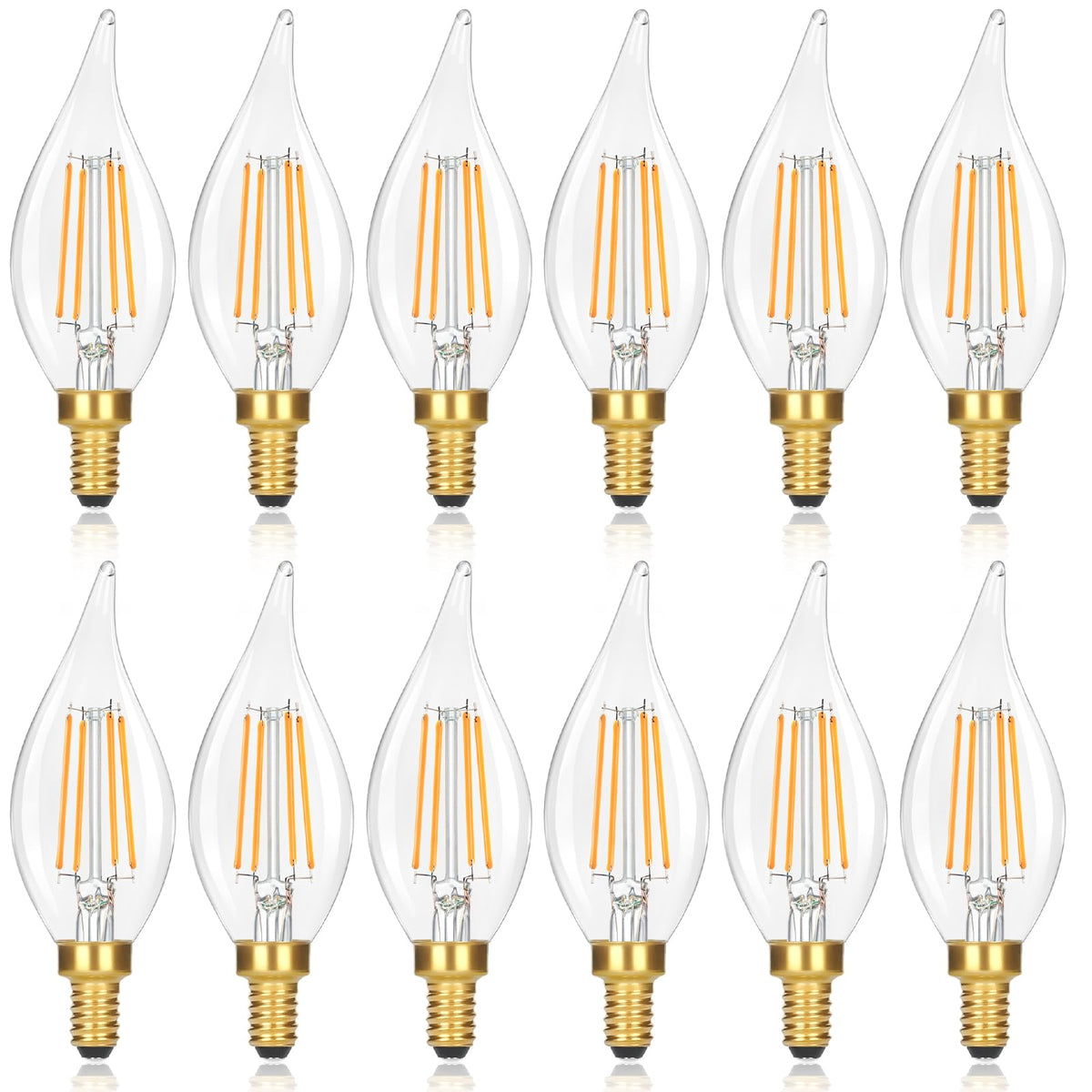 GoBright E12 flame-tip candle bulb adds elegant ambiance with a realistic flame look