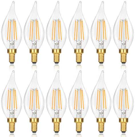GoBright E12 flame-tip candle bulb adds elegant ambiance with a realistic flame look