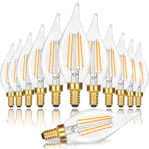 GoBright flame-tip LED bulb for chandeliers adds candle-like elegance and ambiance.