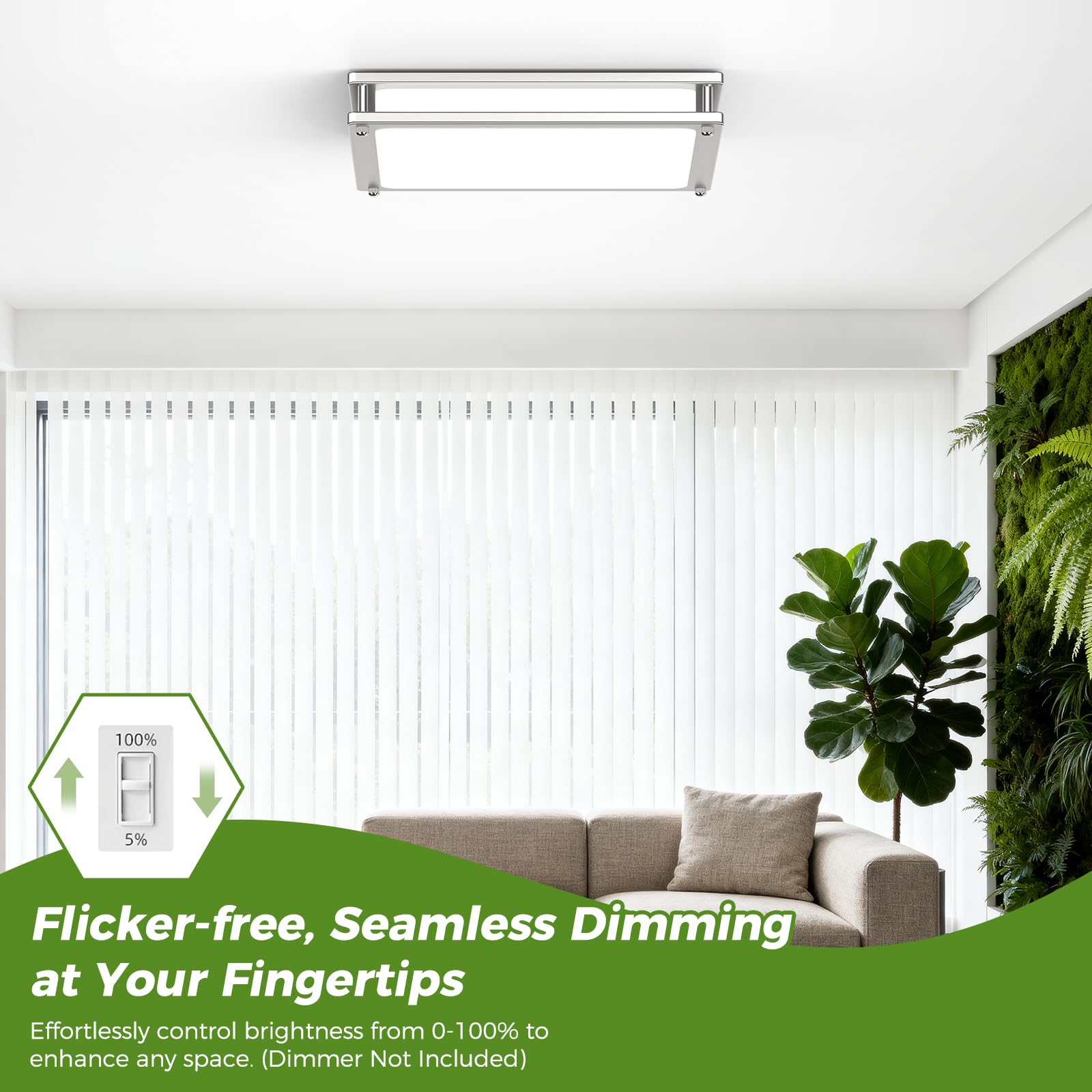 GoBright flicker-free LED fixture ensures comfortable evenings and precise task lighting.