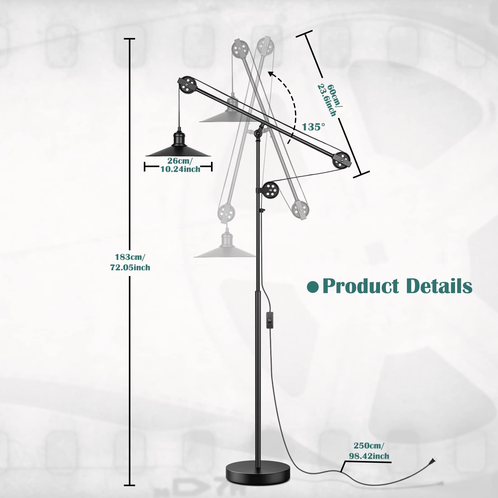 GoBright weighted base ensures stability in busy spaces