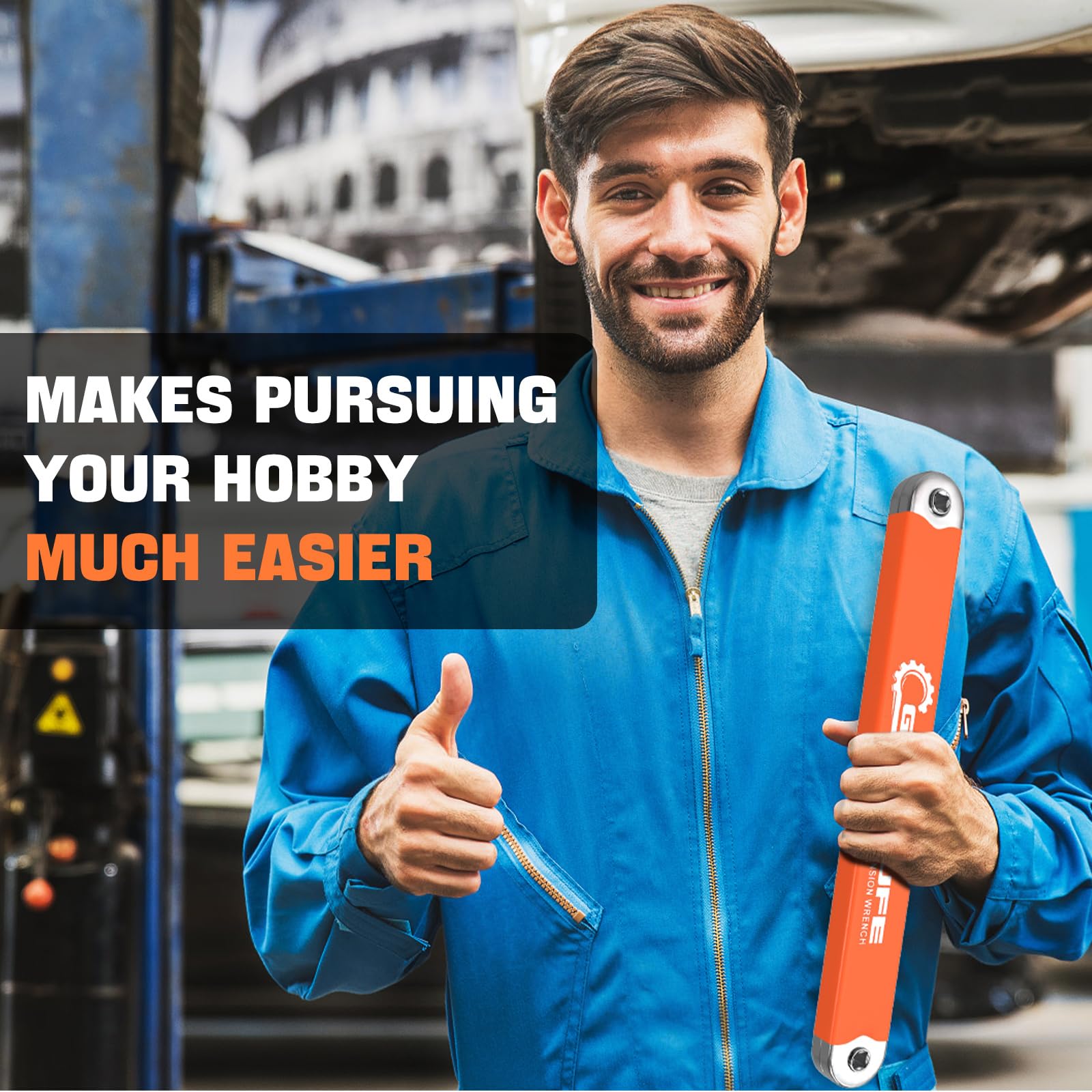 Gocelufe offset extension wrench supports radiator and transmission maintenance.