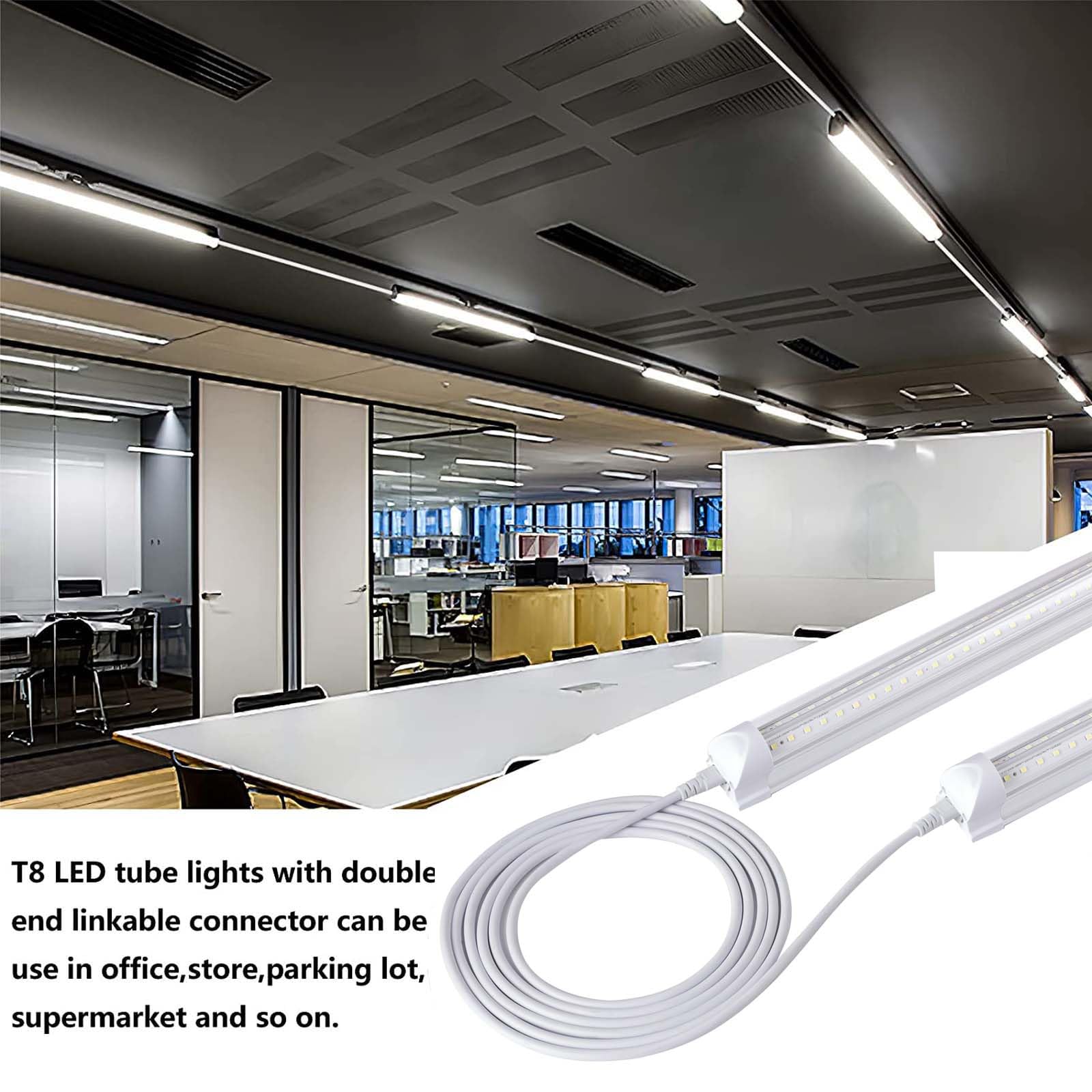 GOCuces 3-pin T5/T8 cable suitable for LED tubes.