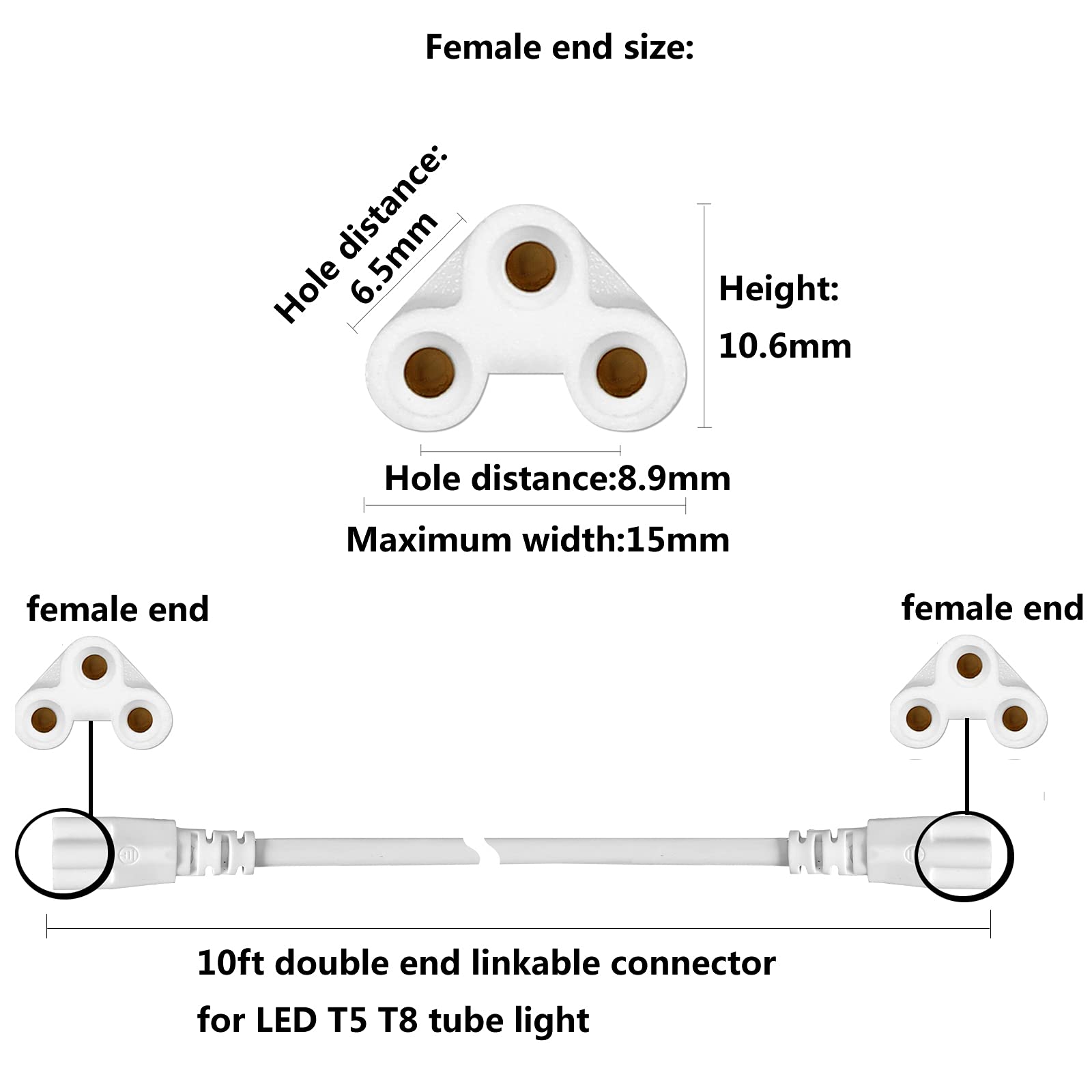 GOCuces female-to-female connector cable for tool-free light linking.