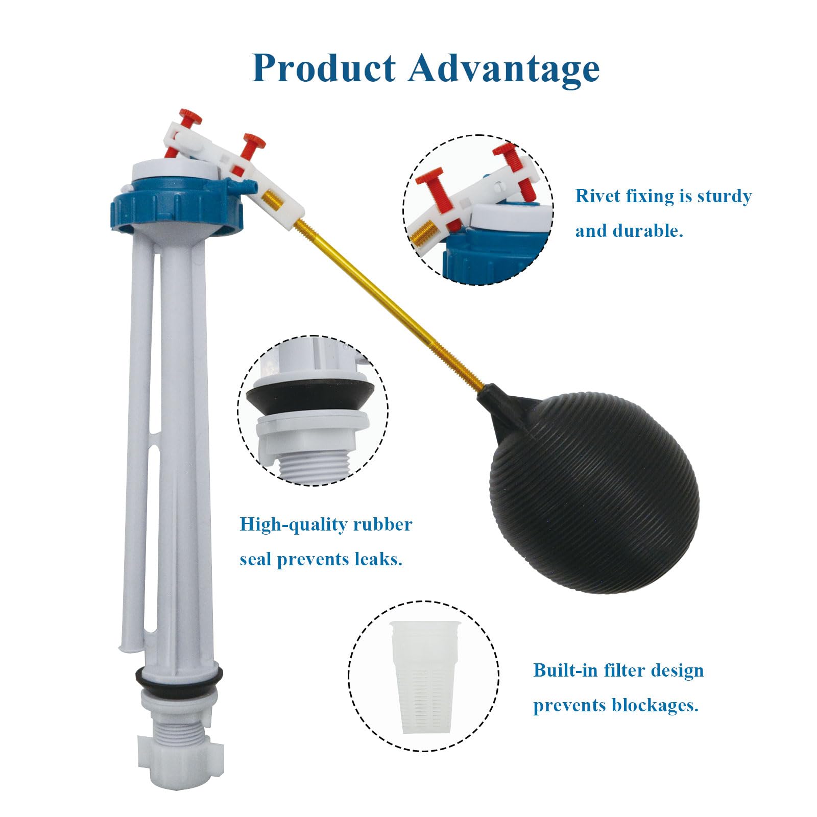 Goddessmoon G3/4-inch inlet valve with ballcock and lever for reliable performance.