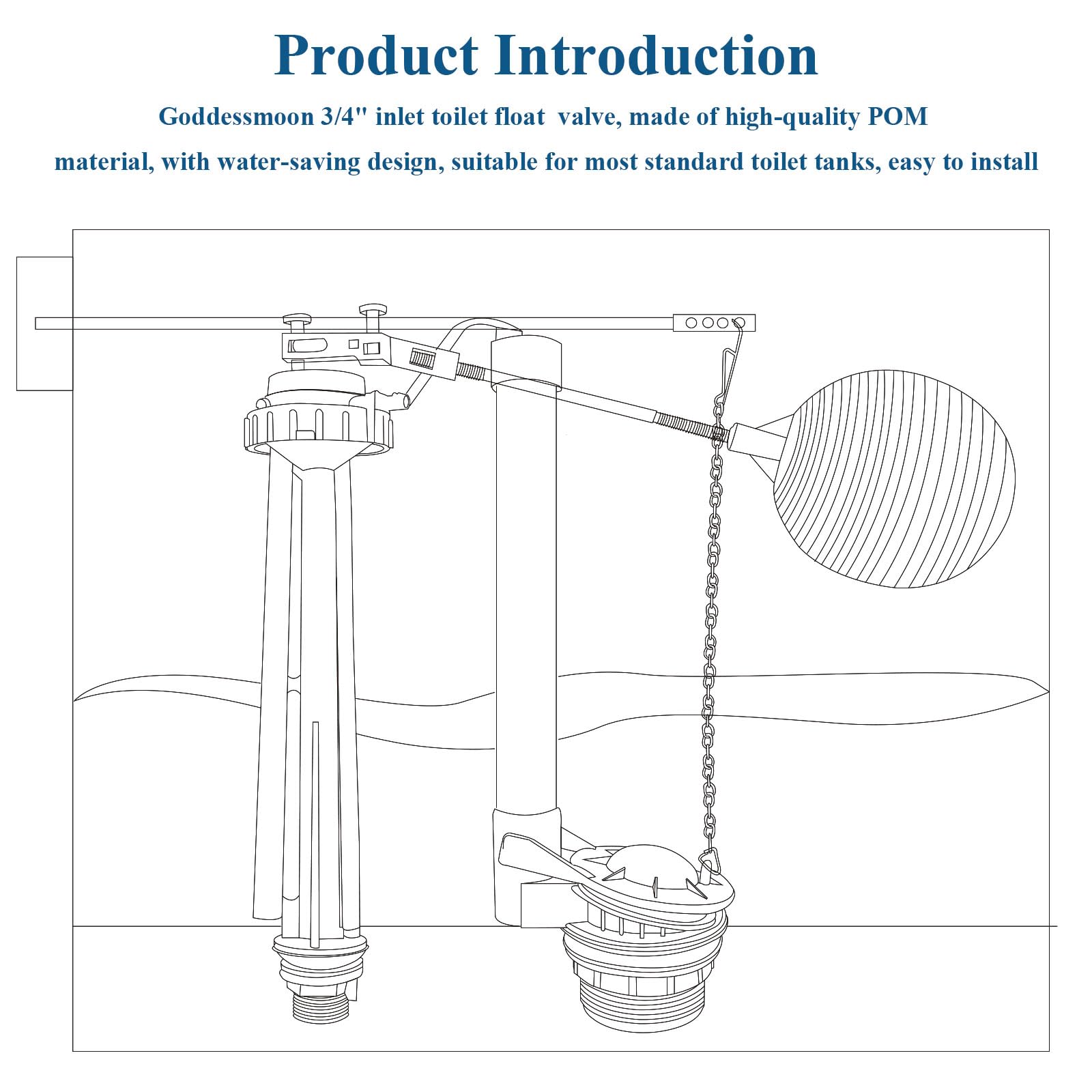 Complete Goddessmoon repair kit with all components for quick DIY toilet repair.