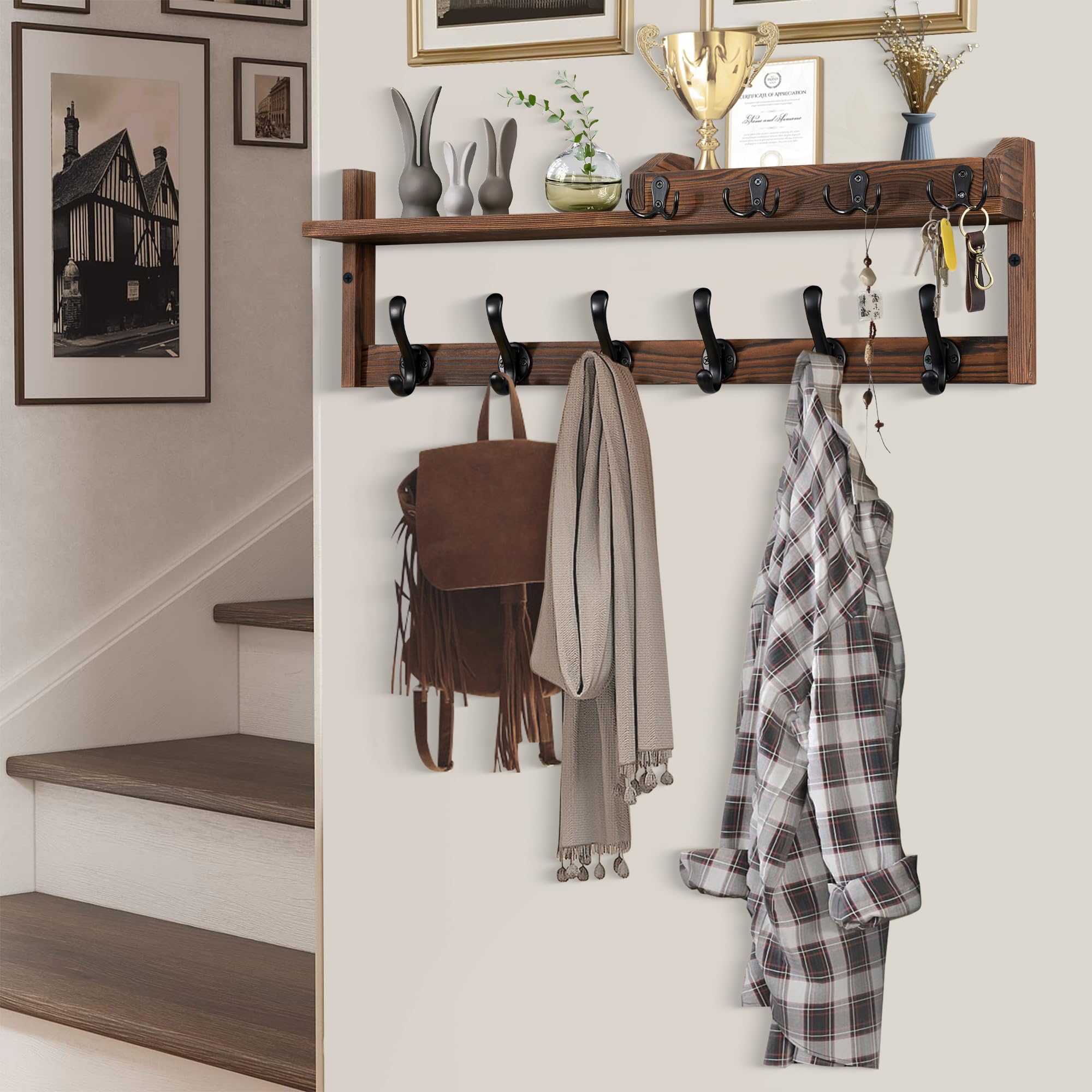 GODDGITT 10-hook coat rack offering versatile storage options.